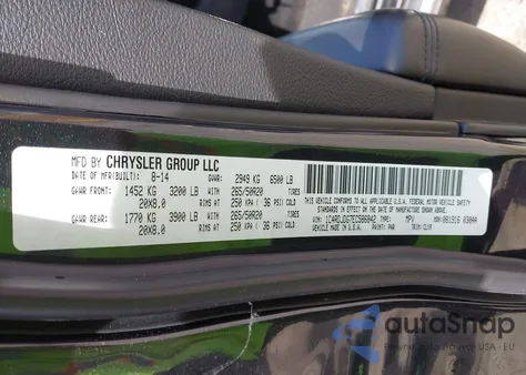 2014 Dodge Durango Limited из США, поврежденный, VIN 1C4RDJDG7EC586842